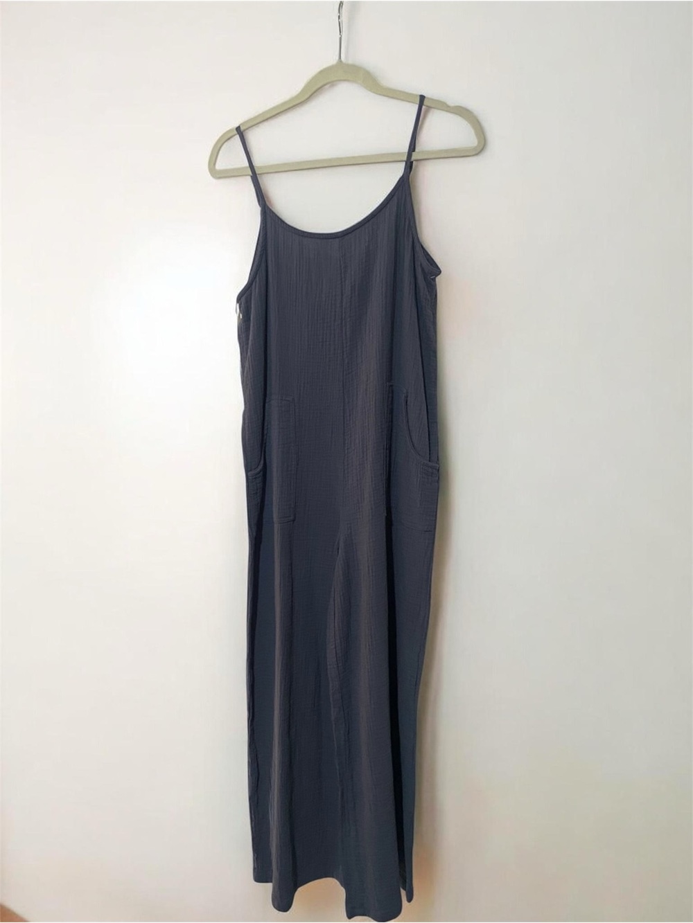 Sleeveless Jumpsuit in Charcoal Gray